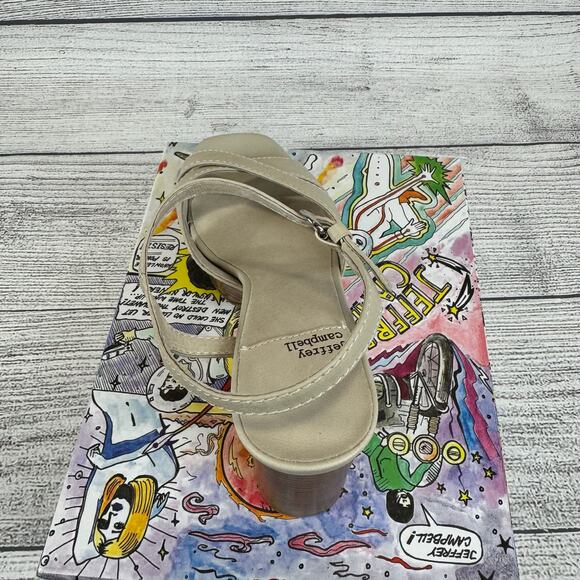 Jeffrey Campbell Womens Cream Seraphin Ankle Strap Platform Sandal Heels Size 10 - Picture 9 of 13